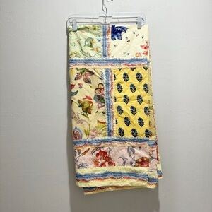 HANDPRINT NEIMAN MARCUS Multicolor Patchwork Farmhouse Tablecloth 56”X58” India